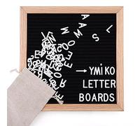DANAIXZ 10x10 Inch Black Felt Letter Board with 326 White Plastic Changeable Characters Premium Wooden Frame for Home Office Restaurant Decor