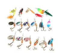 DANAIXZ 16pcs Sequins Fishing Lure Kit 3 5g 5 5g Artificial Bait with Treble Hook Fishing Accessory for Bass Trout Fishing Premium Metal Steel Lures Reflect Light in Water Durable