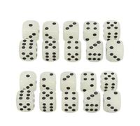 DANAIXZ 20 Pack Glow In The Dark Dice Set Large Size 16mm Six Sided Plastic Dice With Black Dots For Board Games Casino Night Party Supplies