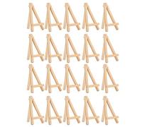 DANAIXZ 20Pcs Wood Easel Mini AFrame Natural Wood Display Stand Foldable Tripod Holder for Small Paintings Art Decoration Classroom Wine Party Sturdy Pine Lightweight 5.9x3.9in Can