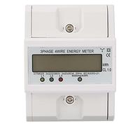 DANAIXZ 3 Phase Digital Power Meter 380V 20 80A Transparent Shell LCD Display Energy Consumption Monitor for Industrial Commercial Electrical Systems White 399g