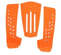 DANAIXZ 3PCS Surfboard Traction Pads EVA Antiskid Deck Mat Shock Absorbent Nonslip Surface for Surfing Skimboard Wakeboard with Enhanced Grip Comfortable Durable (Orange)