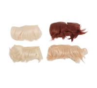 DANAIXZ 4Pcs Ball Jointed Doll Wig Set Hair Extensions Hairpiece Bangs Making Kit for BJD Cotton Dolls Styling Accessories Peach Light Gold 5cm Long High Temperature Soft Wire