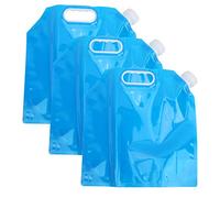 DANAIXZ 5L Large Capacity Portable Foldable Drinking Water Bag Lightweight Reusable Outdoor Sports Water Container for Camping Hiking Backpacking Blue 3 Pack
