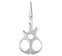 DANAIXZ Antique Guitar Shaped Sewing Scissors Stainless Steel Embroidery Shears with Chrome Plated Finish for DIY Crafting Cross Stitch Paper Cutting Artwork Silver and Multicolor (Silver)