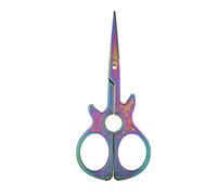 DANAIXZ Antique Guitar Shaped Sewing Scissors Stainless Steel Embroidery Shears with Chrome Plated Finish for DIY Crafting Cross Stitch Paper Cutting Artwork Silver and Multicolor (Colorful)