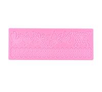 DANAIXZ Butterfly Lace Mat Silicone Cake Decor Embossing Elegant Sweet Lace Design for Wedding Birthday Party Cakes Pink 28g