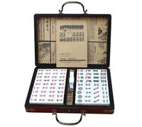 DANAIXZ Chinese Numbered Mahjong Set 144 Premium Tiles Portable Travel Case Traditional Game for Adults Family Gatherings Black Large Size Complete Set
