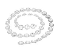 DANAIXZ Crystal Rhinestone Flower Chain Sparkling Dazzling Glass Rhinestone Trim for DIY Jewelry Making Clothing Decoration and Special Occasions 1 Yard Length