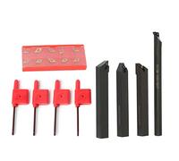 DANAIXZ DCMT070204 Carbide Inserts Blades 10PCS Premium Quality High Speed Cutting Tools with 4PCS 12mm Straight Shank Boring Bars and 4PCS Wrenches for Lathe Turning and Metal Mac