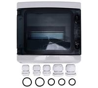 DANAIXZ Distribution Box 8 Way DIN Rail IP65 Rated Transparent Cover Electrical Junction Case for Indoor Outdoor Electrical Fire Safety Equipment ABS PC Material 215x210x100mm