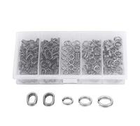 DANAIXZ Double Split Ring Fishing Tackle 200pcs Stainless Steel Connector Rings High Strength for Lure Hooks Saltwater Freshwater Fishing Accessories 5 Sizes 4 5mm to 8mm