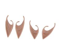 DANAIXZ Elf Ears Cosplay Reusable Soft Comfortable Skin Friendly Rubber Foldable Fairy Pixie Ears for Halloween Costume Carnival Party Role Play Accessories 4Pcs Set