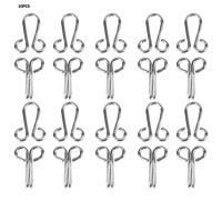 DANAIXZ Fur Coat Hook Fasteners Set of 10 Premium Metal Hooks for Overcoats Underwear Sweaters Durable Iron Fasteners Bronze White Black Color Options 1.55x3.5cm (Fasten the 2.8cm Diameter Bright