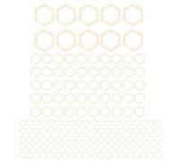 DANAIXZ Hexagonal Wooden Cutouts Wood Pieces Unfinished Craft Wood Lightweight Durable for DIY Projects Home Decor 205Pcs 5 Sizes 30mm 40mm 50mm 60mm 70mm