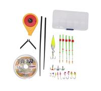 DANAIXZ Ice Fishing Rod Kit Portable Lightweight Carbon Fiber Winter Fishing Pole with Sharp Hooks and Storage Box for Lakes Rivers Ice Fishing Enthusiasts (Yellow)