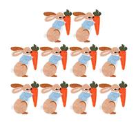 DANAIXZ Iron On Patches Embroidered Bunny Easter Design DIY Fabric Decorations for Clothes Hats Bags Polyester Material 6x5.5cm 10 Pieces Pack