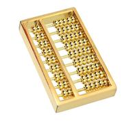 DANAIXZ Mini Brass Abacus 9 Gears Vintage Chinese Calculating Tool Handmade Math Educational for Adults Office Desk Decor Collector Item 1.5 Inch