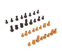 DANAIXZ Premium Chess Pieces Only Set PS Plastic Mini Chessmen Replacement Figurines 49mm King Height for Board Games Travel Camping Parties Family Fun Durable Lightweight 32 Pieces (Wood Color)