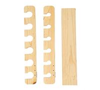 DANAIXZ Premium Wood Fishing Rod Organizer Wall Mount Storage Rack for Fishing Gear Made of Durable Teakwood Space Saving Design for Anglers 54 x 51.2 x 7.5 cm (Wood Color)