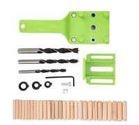 DANAIXZ Professional 38Pcs Woodworking Drill Hole Locator Set Precision Straight Hole Guide Tool for Carpentry DIY Projects with 6mm 8mm 10mm Drill Bits Dowels and Wrench Included (Green)