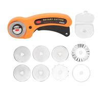 DANAIXZ Professional Fabric Set with 45mm Ergonomic Handle for Sewing Leather Crafting DIY Projects Replacement Blades Included Durable Cutting Wheel Tool (Cloth Cutting Knife + 8 Blades)