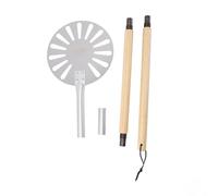 DANAIXZ Professional Pizza Turning Peel Stainless Steel Perforated Pizza Turner with 2 Wooden Handles Heat Non Slip Grip for Home Kitchen Outdoor Baking 23cm 9.1 Inch