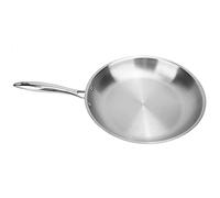 DANAIXZ Professional Stainless Steel Fry Pan 3 Layer Induction Composite Bottom with Long Handle Multipurpose Cooking Pan for Pancakes Steak Eggs Kitchen Cookware 30cm x 5cm Silver