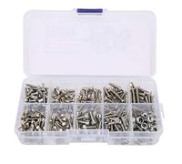 DANAIXZ RC Car Screws Kit Stainless Steel 300PCS Hardware Set Hex Round Cylindrical Flat Head Screws Nuts Fittings for E Revo Summit 1 16 Scale RC Car Repair Upgrade Parts Silver
