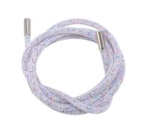 DANAIXZ Shiny Round Cord Bling Drawstring Rope Sturdy Mesh Metal Multifunctional Accessory for Hoodies Sweatpants 138cm Length Fashionable Shoe Lace (White Mesh with Mixed Color Sequins)