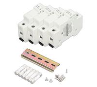 DANAIXZ Solar PV Holder Kit 6PCS 32A DC1000V with DIN Rail Mount 4PCS Holders for Solar Panel System Protection Industrial Grade PA66 Material Design