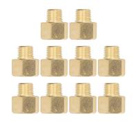 DANAIXZ Solid Brass Pipe Fittings 3/8 Inch NPT Male to 1/4 Inch NPT Female Threaded Adapter Connectors for Plumbing Hydraulic Systems Shower Heads Tub Spouts 10 Piece Set
