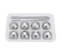 DANAIXZ Stainless Steel Ice Spheres Whiskey Stones Wine Chiller Rocks Drink Coolers Non Melting Reusable Cocktail Accessories for Home Bar Party Gifts Set of 8 with Tongs (Diamond)