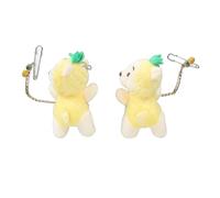 DANAIXZ Stuffed Animals Keychain Plush Animal Keyring Pendant Soft Stuffed Bag Pendant for Handbag Backpack Travel Camping Office 2pcs PP Cotton Stainless Steel (Bear Approx. 18 X 10cm / 7.1 X 3.9in)