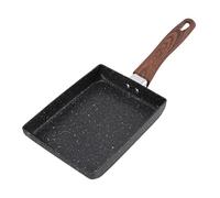 DANAIXZ Tamagoyaki Japanese Omelette Pan Professional Grade High Strength Aluminum Square Nonstick Cooking Pan with Ergonomic Wooden Handle for Home Chefs Restaurant Use 13.5x18.5cm