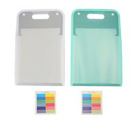 DANAIXZ Vertical File Folders 2 Pack Premium Plastic Document Organizer with 13 Pockets Large Capacity A4 Folder for Office Library Durable Portable Sturdy Tear PP Material 14.9 x (White Green)