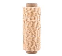 DANAIXZ Waxed Leather Sewing Thread Heavy Duty Hand Stitching Strong Flat Thread for Leather Craft Shoe Repair 1mm Width 50m Length Black Brown Khaki Beige Green Blue (Light Brown)