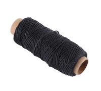DANAIXZ Waxed Leather Sewing Thread Heavy Duty Hand Stitching Strong Flat Thread for Leather Craft Shoe Repair 1mm Width 50m Length Black Brown Khaki Beige Green Blue (Black)