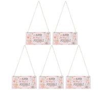 DANAIXZ Wooden Hanging Sign Board Set of 5 Colorful Wall Decor Plaques Multifunctional Home Decoration for Living Room Bedroom Door Store Display 20x10cm