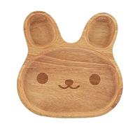 DANAIXZ Wooden Plate Serving Tray Adorable Rabbit Shape Dish Premium Rubber Wood Non Safe Tableware for Dessert Snacks 20x20cm 4 Cute Designs Easy Clean (Chinese Double Happiness Character)