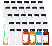 DANALLAN 30 Pack 8oz Empty Plastic Juice Bottles with Leak-Proof Caps Food Grade Recyclable Bulk Beverage Containers Clear PET Plastic Bottles for Homemade Juice, Smoothie, Milk and Drinks