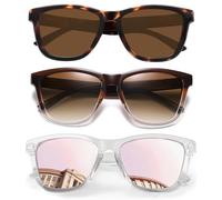 DANAMY Sunglasses Womens Polarized Sunglasses for Women Trendy Designer Mirrored UV400 Protection Sun Glasses, A-tortoise Brown+brown+pink, One Size
