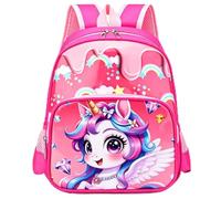 Danbghyuo Unicorn Rainbow Backpack, Unicorn Backpack Girls, Unicorn Pattern Children's Backpack, Daypack Bags, Double Shoulder Bag, Unicorns Gifts for Nursery/School/Outdoor, fuchsia, Mittelgroße