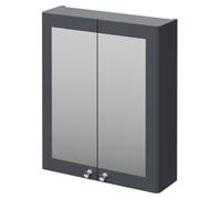 Danbury Wall Mounted Mirrored Cabinet | Satin Anthracite | Glass/MDF | 600mm