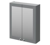 Danbury Wall Mounted Mirrored Cabinet | Satin Grey | Glass/MDF | 600mm