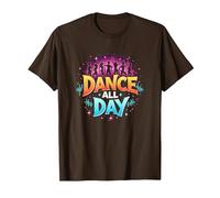 Dance All Day: Vibrant Party Poster for Music Lovers T-Shirt, Men, Brown, 3XL