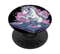 Dance All Night with this Funny Unicorn DJ Costume PopSockets Adhesive PopGrip