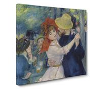 Dance At Bougival by Pierre Auguste Renoir Canvas Print | Gallery Wrapped 30mm Frame Wall Art | 20x20 inches | Ready to Hang | Impressionist Picture | Living Room Bedroom Lounge Office