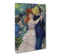 Dance At Bougival By Pierre Auguste Renoir Canvas Print | Gallery Wrapped 30mm Frame Wall Art | 24x16 inches | Ready to Hang | Impressionist Picture | Living Room Bedroom Lounge Office