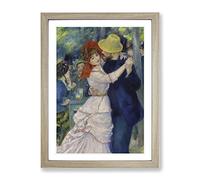 Dance At Bougival By Pierre Auguste Renoir Classic Painting Framed Print | A3 Oak Framed Wall Art | Ready to Hang | Classic Historical Picture | Living Room Bedroom Lounge Office